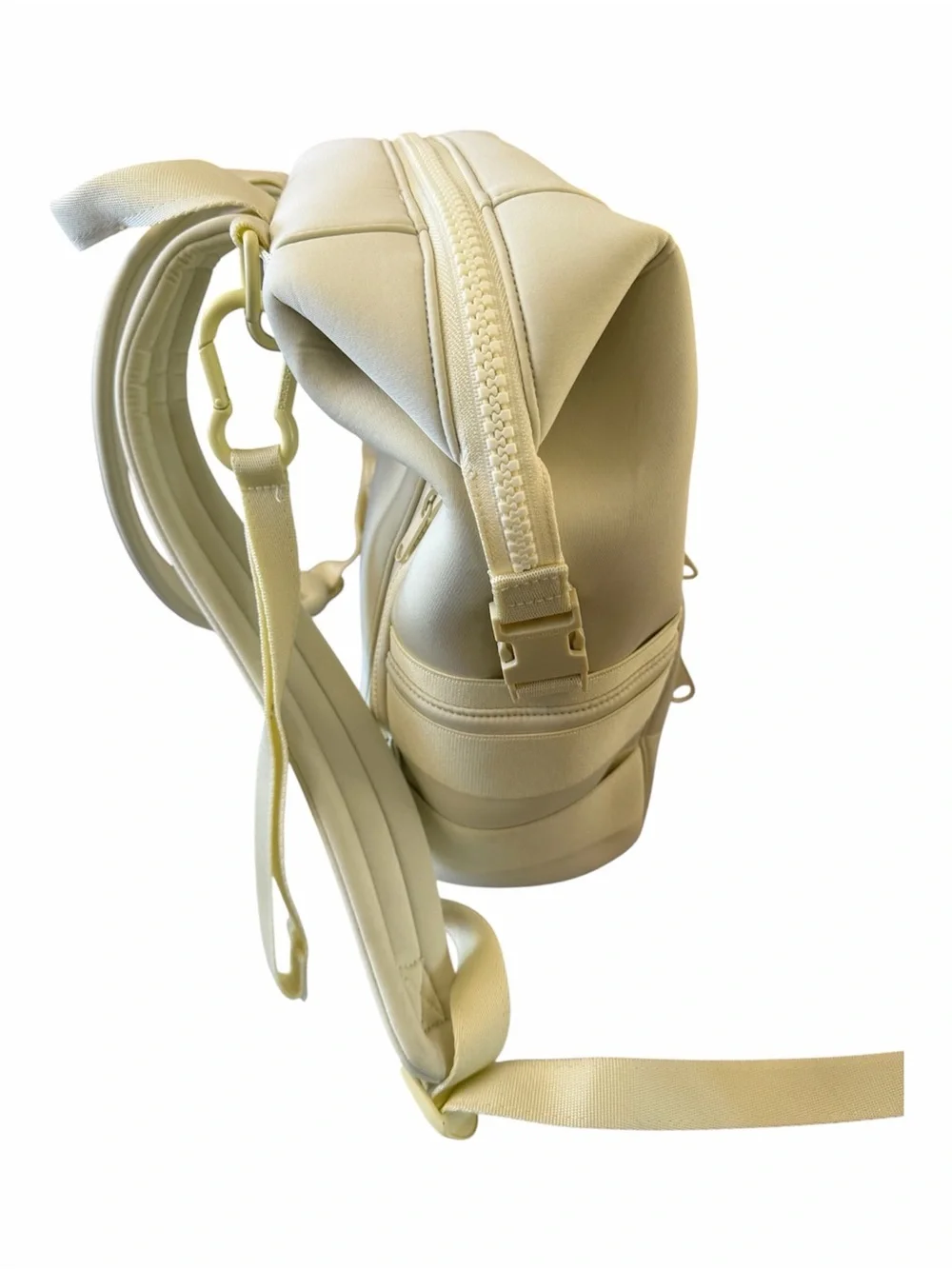 Dagne Dover mint green backpack diaper bag zip opening